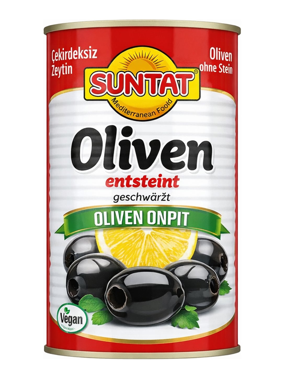 SUNTAT Schwarze Oliven entsteint 350g – Çekirdeksiz Zeytin schwarze Oliven in Salzlake