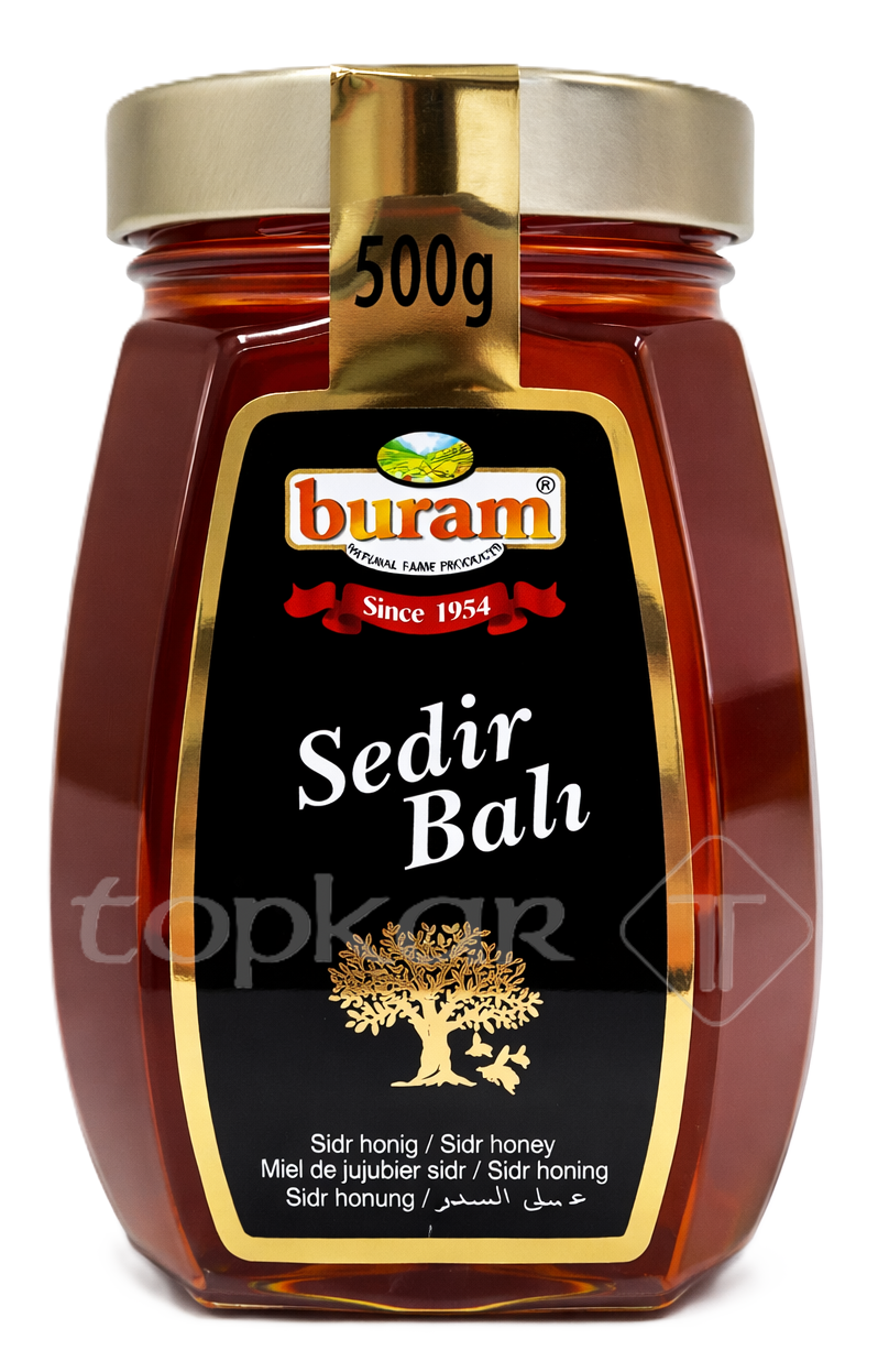 Buram Zedernhonig im 500g Glas mit naturbelassenem, aromatischem Sedir Honig aus reiner Wildsammlung