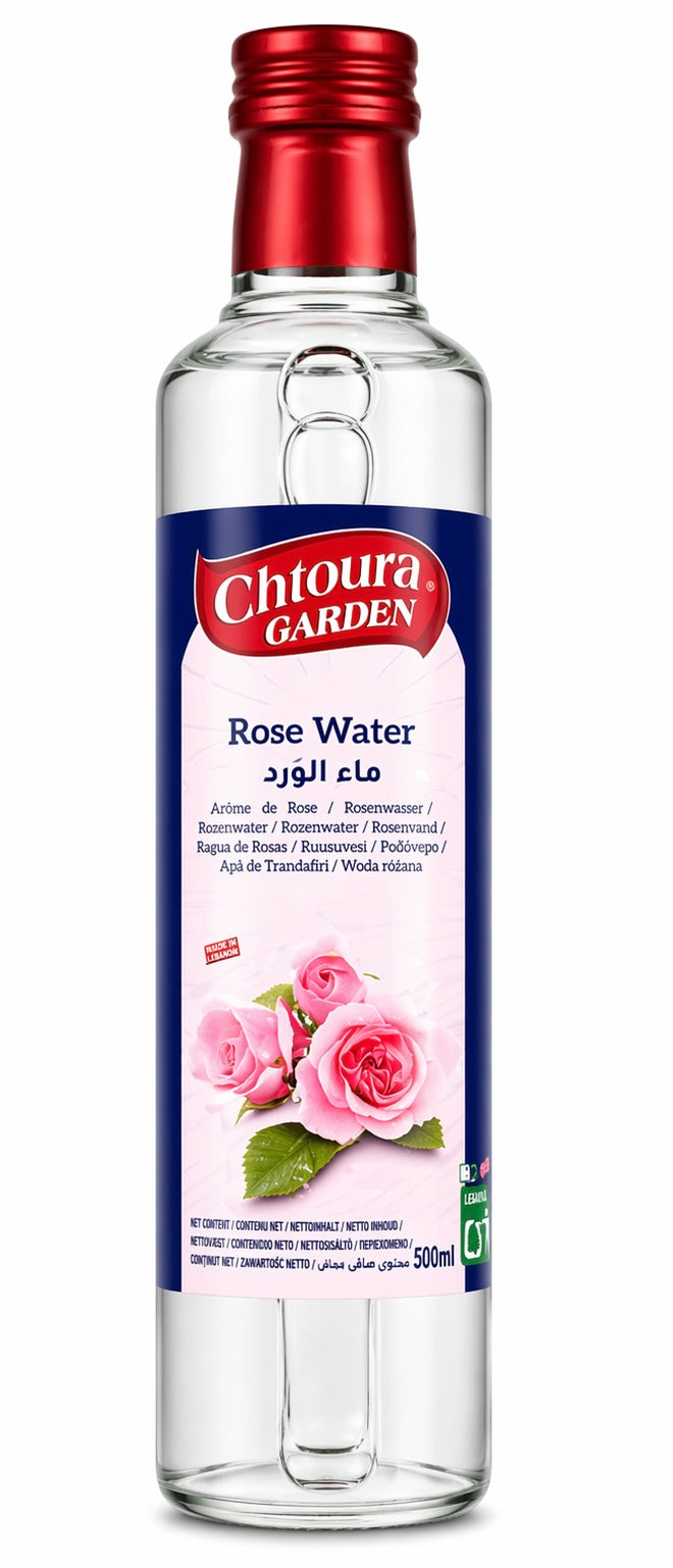 Chtoura Garden Rose Water 500ml – libanesisches Rosenwasser für orientalische Desserts