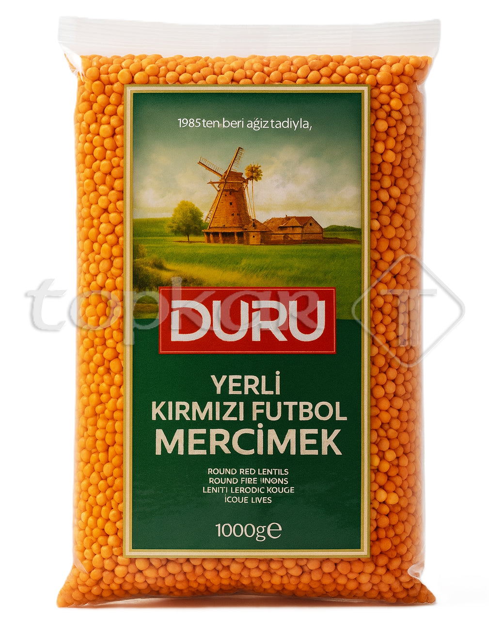 Duru Rote Linsen 1000g Verpackung mit roten, runden Linsen für vielseitige Zubereitungsmöglichkeiten