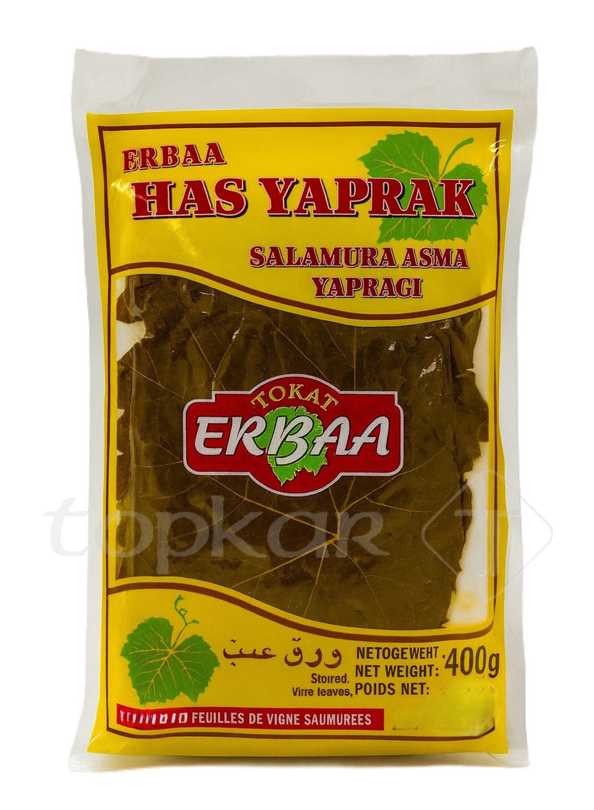 Erbaa Weinblätter, eingelegte Weinblätter vakuumverpackt, 400g, traditionell und aromatisch