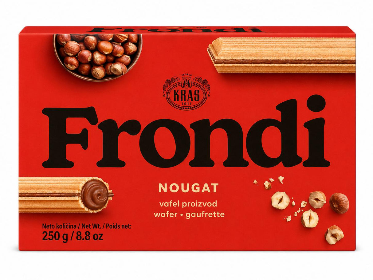 Kraš Frondi Nougat 250g – kroatische Waffeln mit Haselnussfüllung