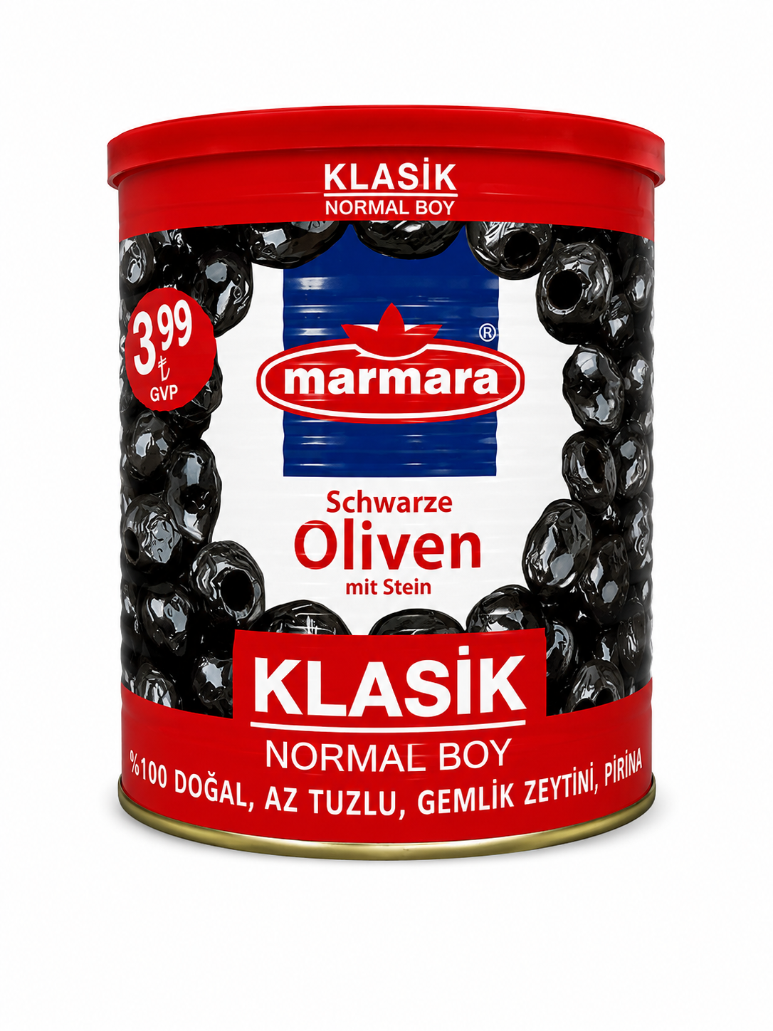 Marmara Schwarze Oliven Klasik 400g – Klasik Normal Boy Siyah Zeytin Gemlik