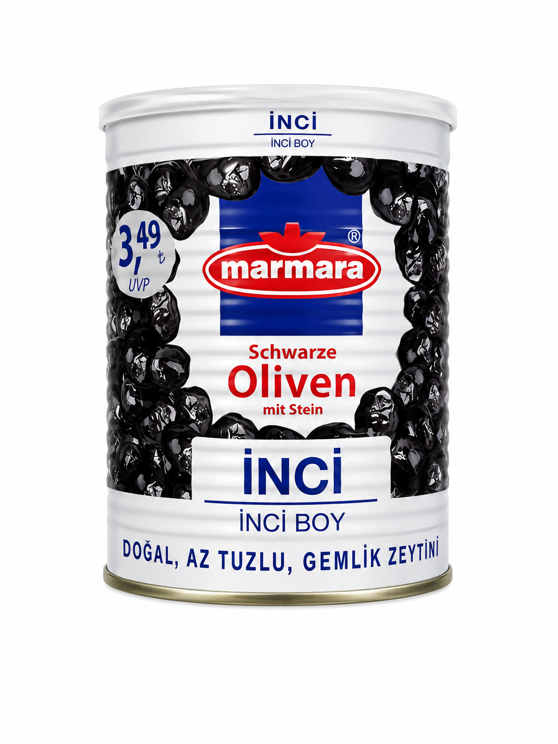 Marmara Schwarze Oliven Inci 400g – İnci Boy Çekirdekli Siyah Zeytin Gemlik mini