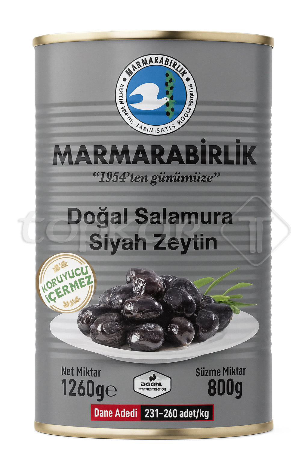 Marmarabirlik Oliven Hiper schwarzen, natürlichen, gesalzenen Oliven