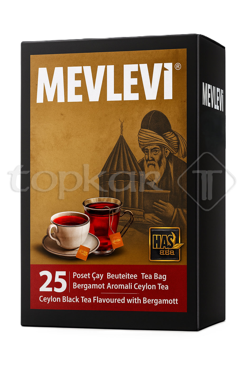 Mevlevi Beuteltee 25er Packung mit Bergamotte-Geschmack und Ceylon Schwarztee