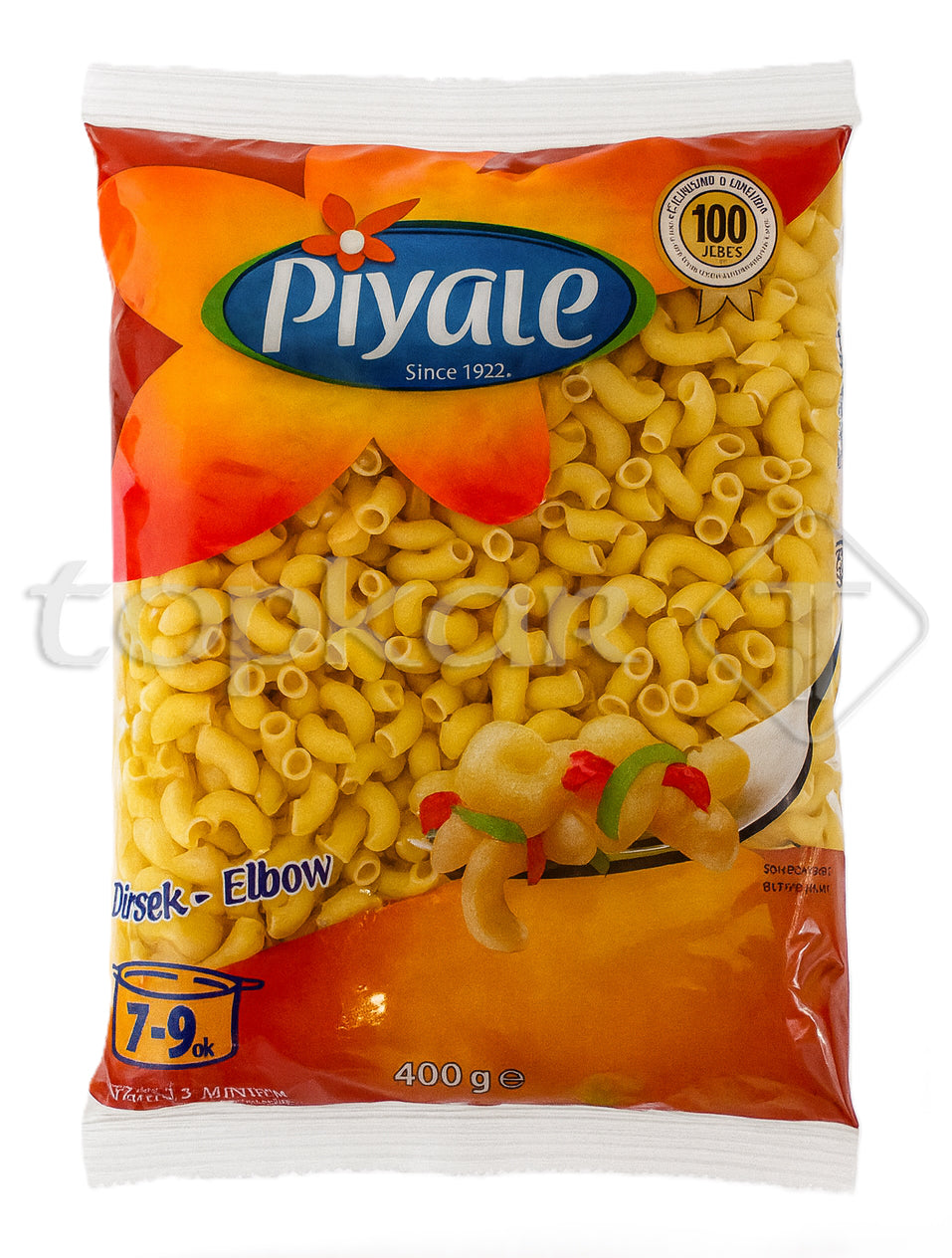 Piyale Nudeln Elbow Macaroni, 400 g Packung mit kurzen gebogenen Makkaroni aus Hartweizengrieß