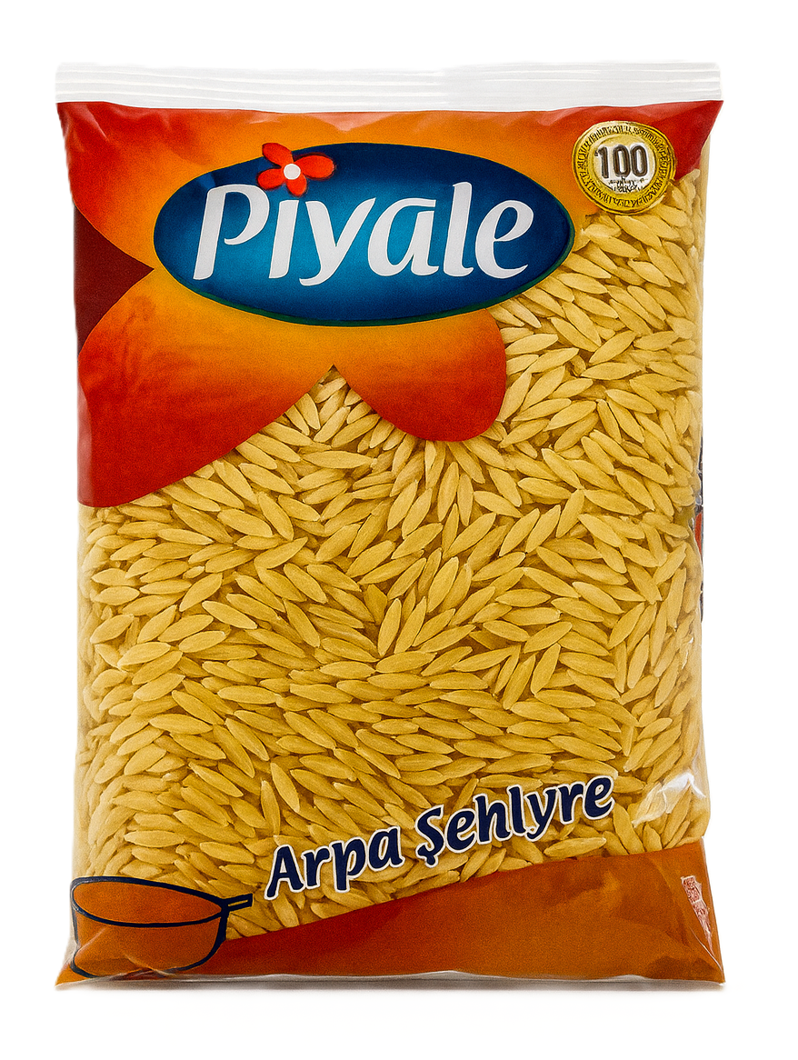 Piyale Nudeln Risi in durchsichtiger Verpackung mit blauem Logo auf weißem Hintergrund