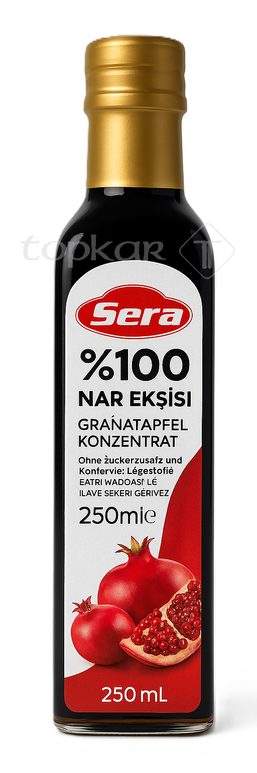 Sera Granatapfel Konzentrat 250 ml Flasche mit natürlichem Granatapfelsirup ohne Zuckerzusatz und Konservierungsmittel
