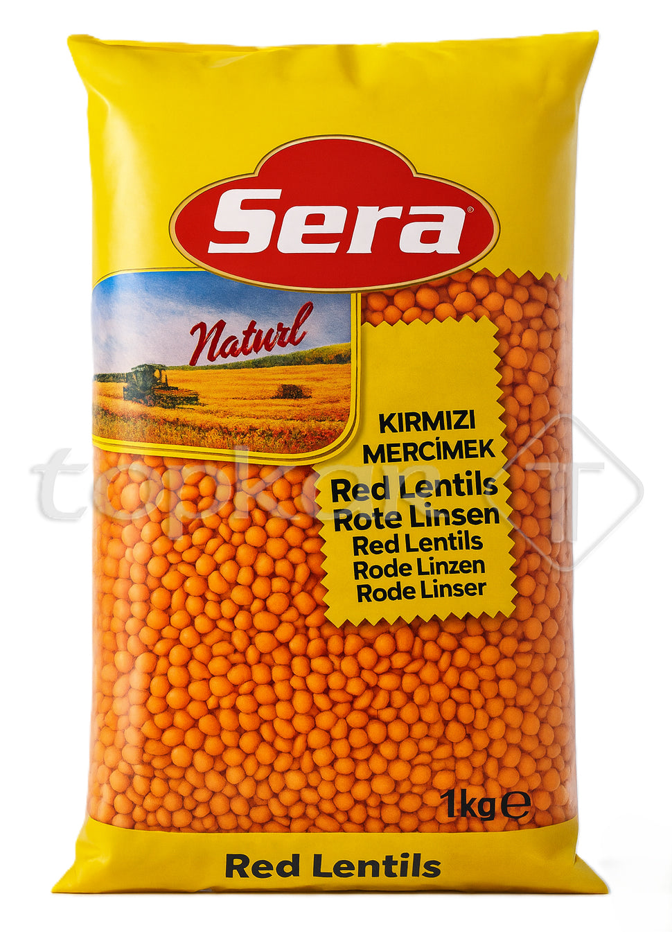 Sera Rote Linsen 1 kg Packung mit natürlichen, geschälten roten Linsen für vielfältige Gerichte