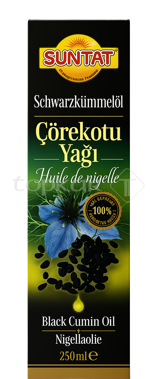 Suntat Schwarzkümmelöl 250 ml mit kaltgepresstem Nigellaöl und natürlichem Schwarzkümmelsamenextrakt