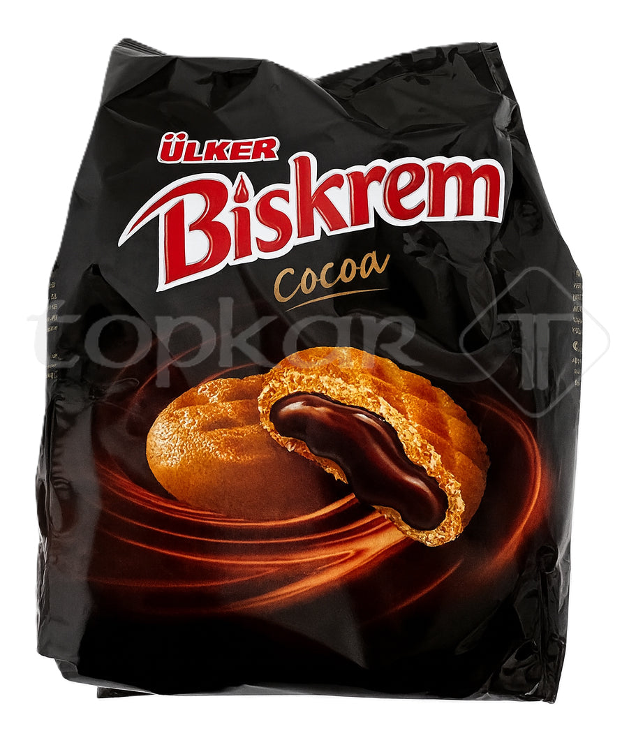 Ülker Biskrem Kakaokekse mit schokoladiger Kakaocremefüllung, knackig und lecker