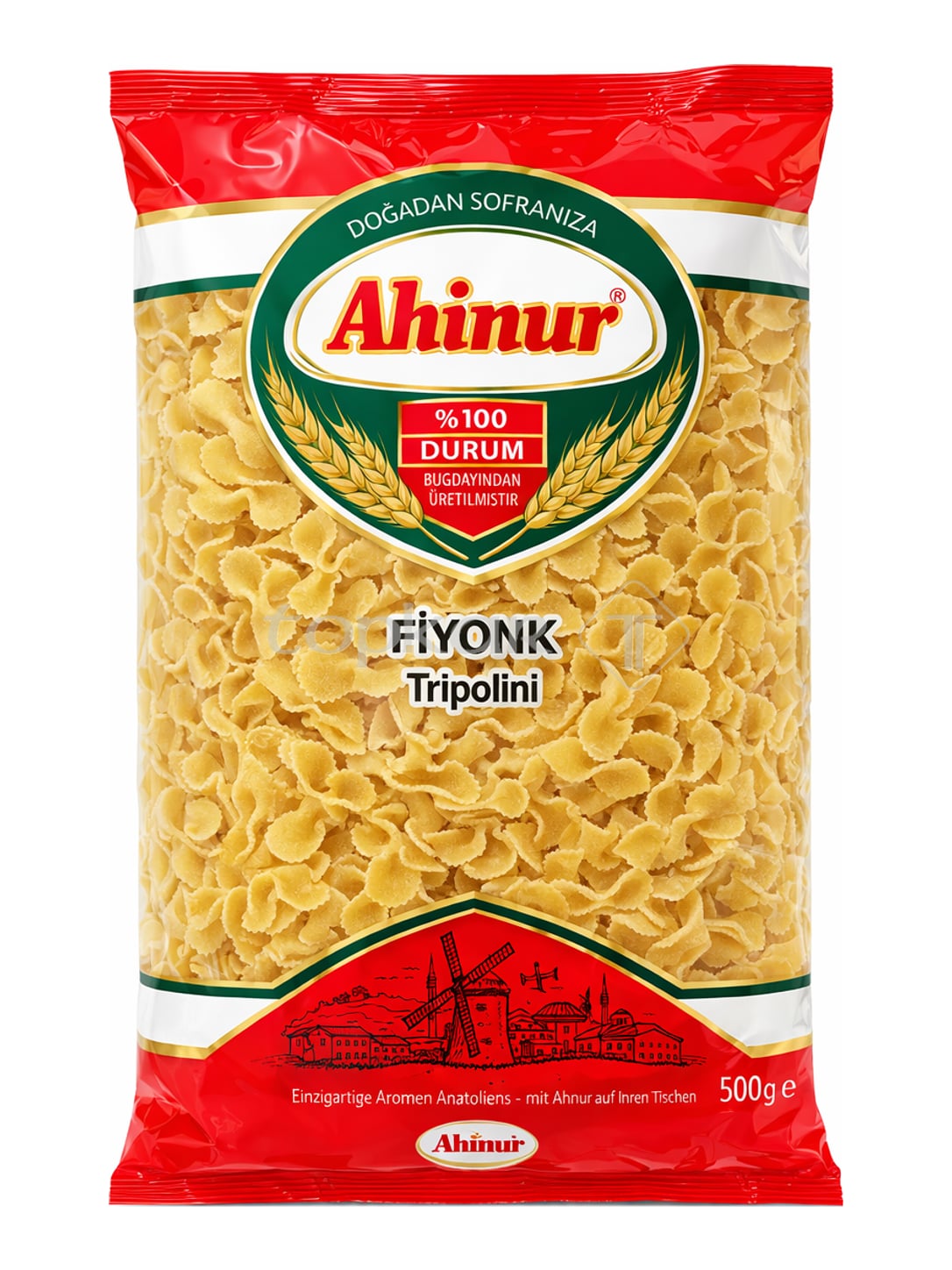 Ahinur Schleifennudeln 500g – Fiyonk Tripolini Farfalle Hartweizengrieß