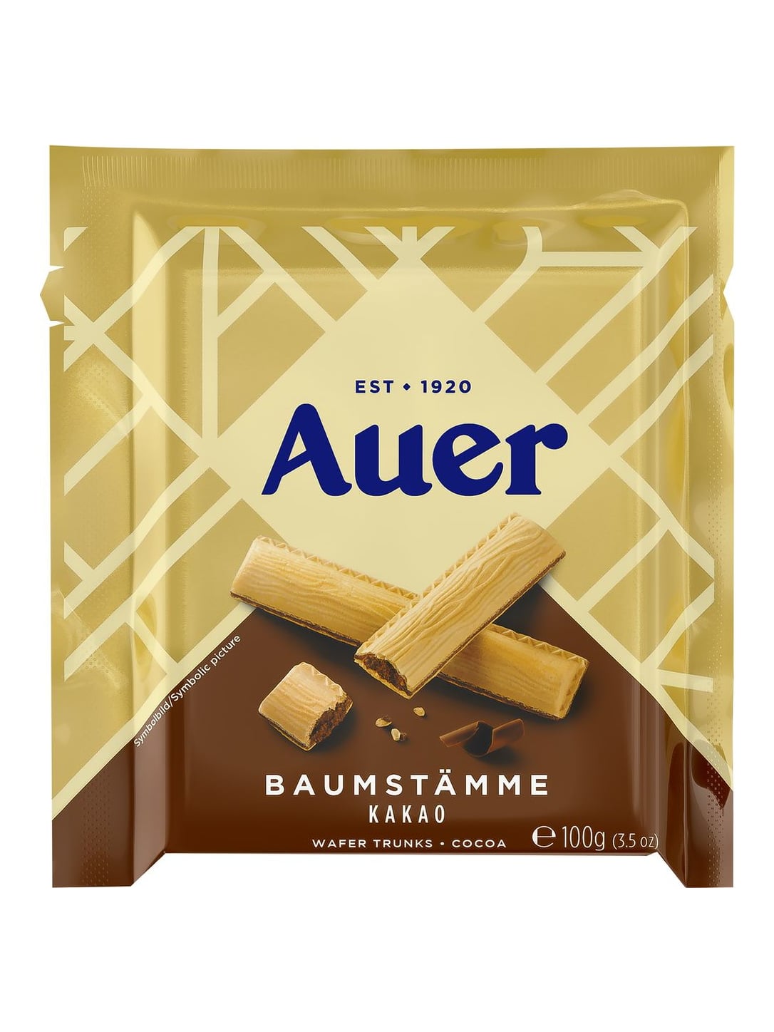 Auer Baumstämme Kakao 100g – Kakao Waffelröllchen mit Cremefüllung
