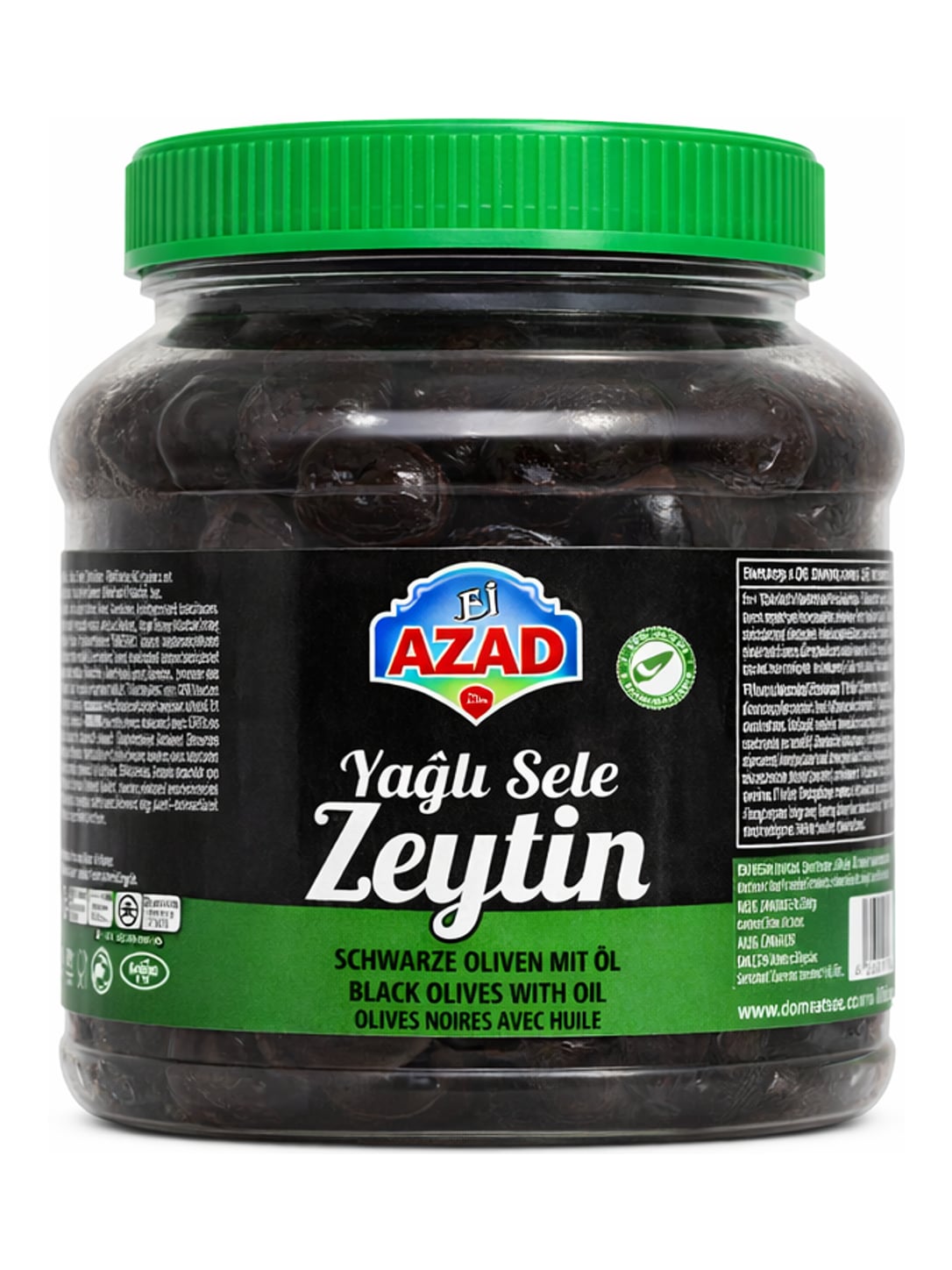 AZAD Schwarze Oliven mit Stein in Öl 500g – Yağlı Sele Zeytin türkische Oliven