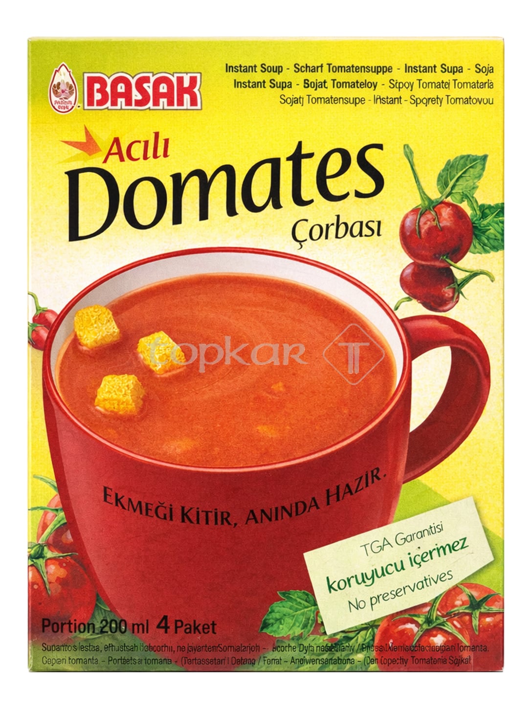Basak Scharfe Tomatensuppe 22g x 4 – Acılı Domates Çorbası Instant-Suppe