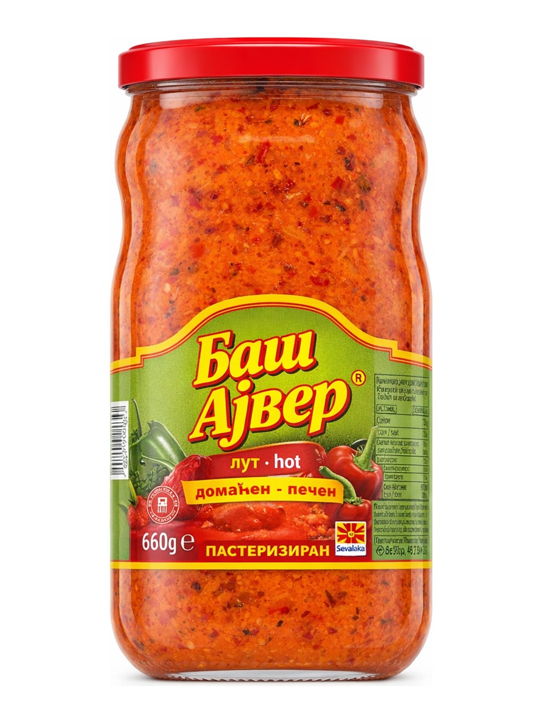 Bash Ajvar Scharf 660g – Баш Ајвер лут gerösteter Paprikaaufstrich scharf Nordmazedonien