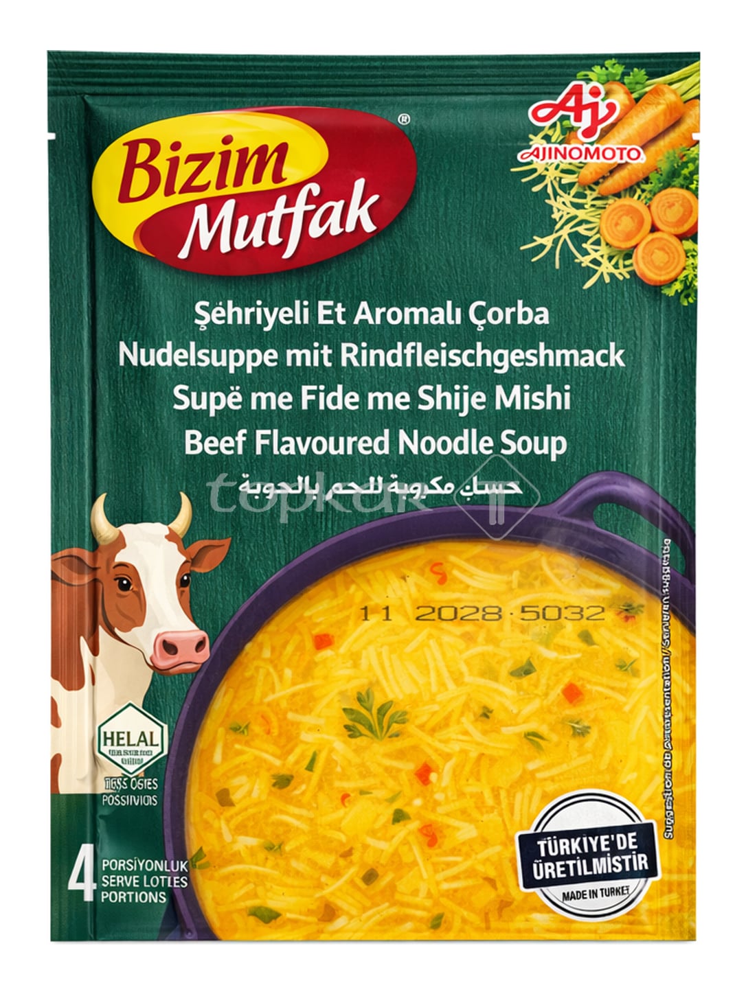 Bizim Mutfak Nudelsuppe mit Rindfleischgeschmack 65g – Şehriyeli Et Aromalı Çorba türkische Instant-Suppe