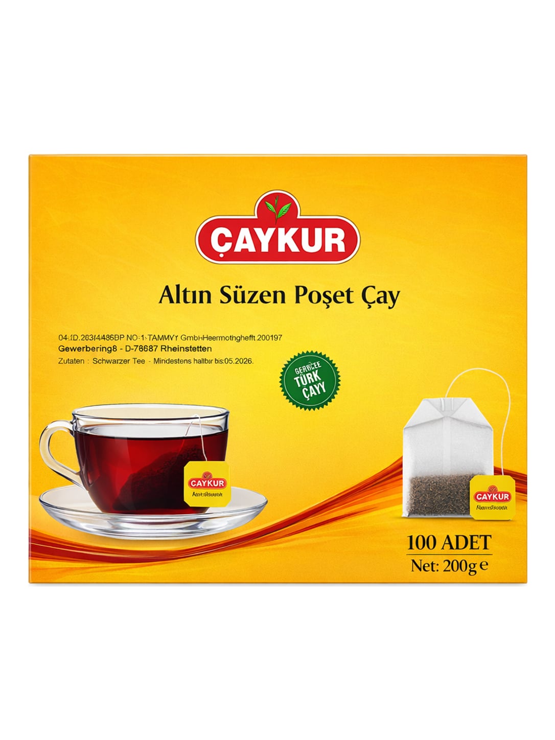 Çaykur Altın Süzen Poşet Çay 200g – Türkischer Schwarztee 100 Teebeutel