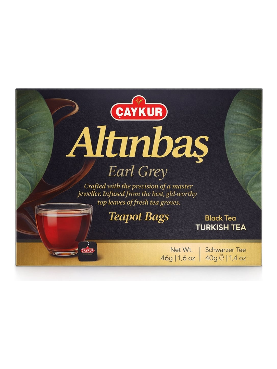 Çaykur Altınbaş Earl Grey Teapot Bags 40g – Türkischer Schwarztee mit Bergamotte 20 Süzen Poşet