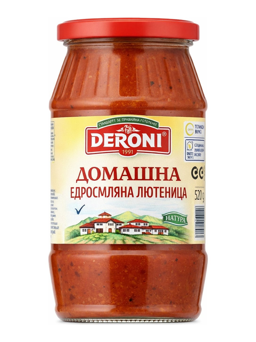 Deroni Hausgemachte Lutenitsa Grob 520g – Домашна едросмляна лютеница bulgarischer Gemüseaufstrich