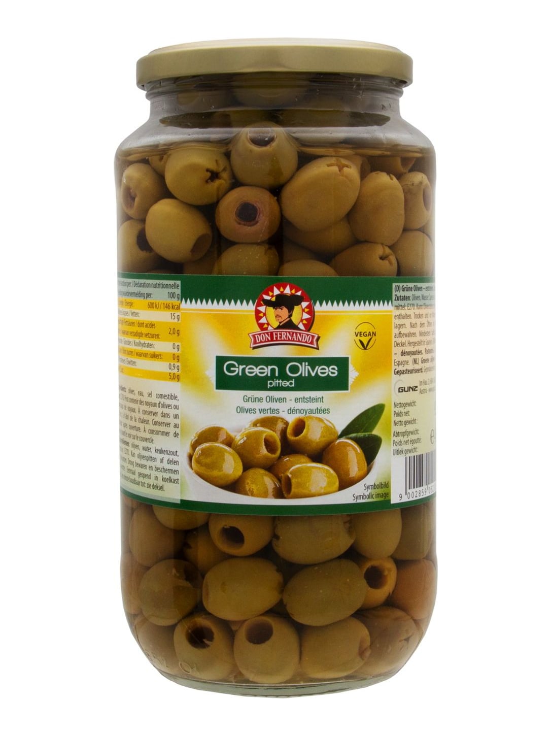 Don Fernando Grüne Oliven entsteint 920g – Yeşil Zeytin spanische grüne Oliven