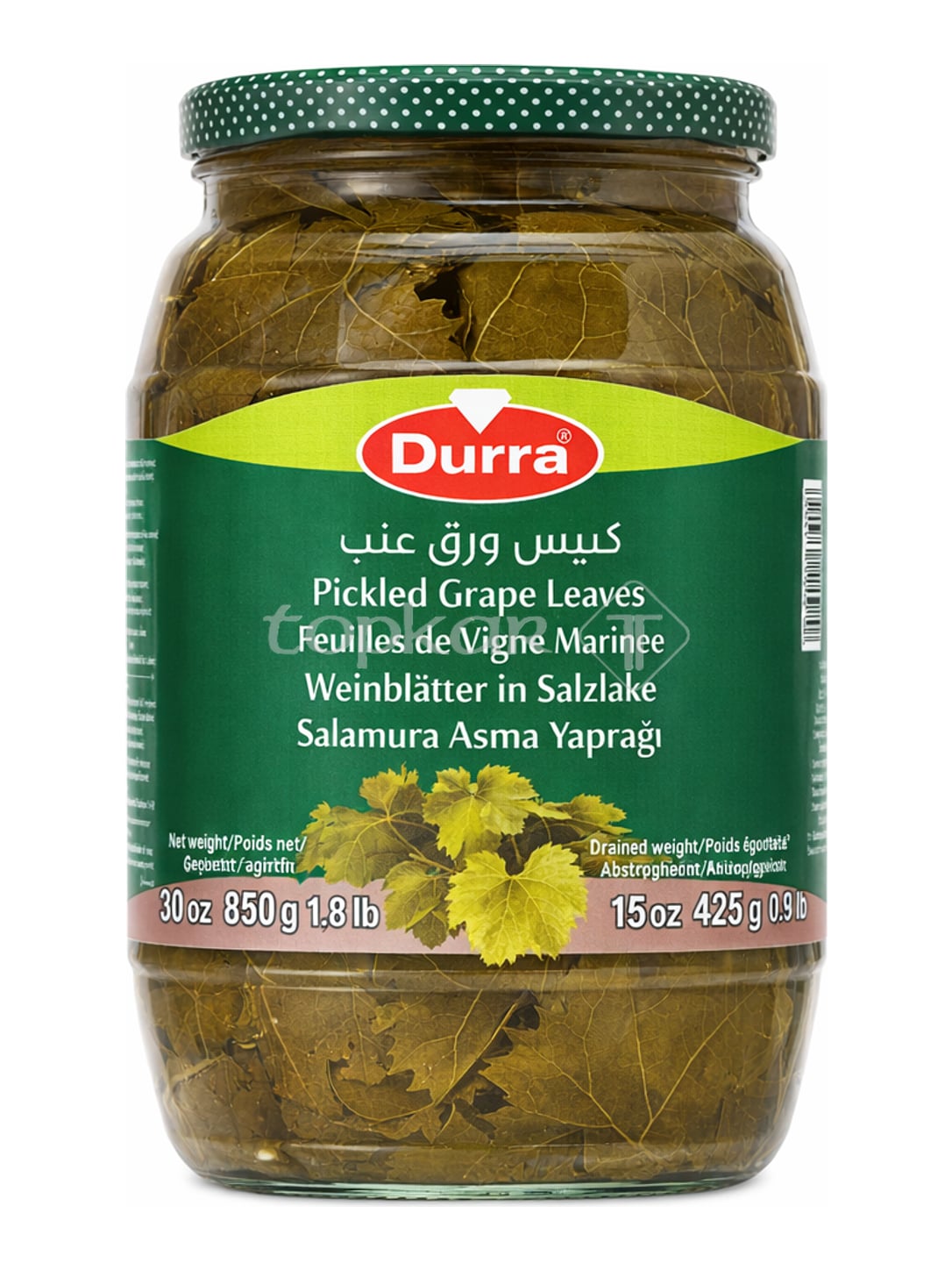 Durra Weinblätter in Salzlake 850g – Salamura Asma Yaprağı für Sarma