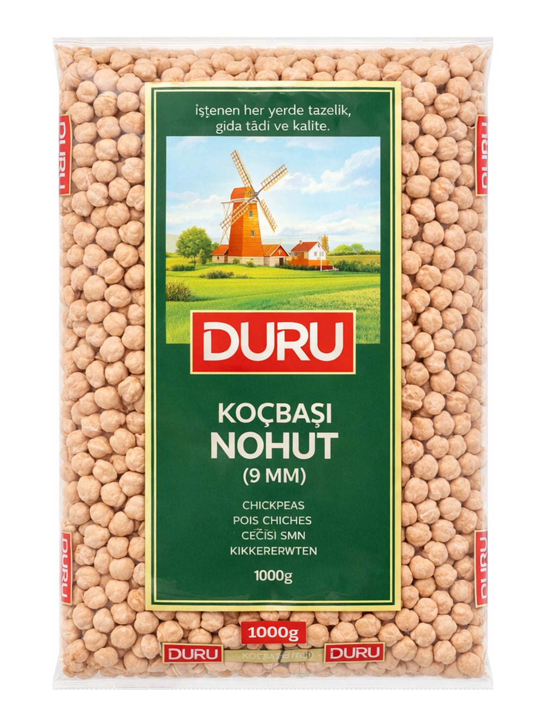 DURU Kichererbsen groß 9 mm 1000g – Koçbaşı Nohut Hülsenfrüchte aus der Türkei