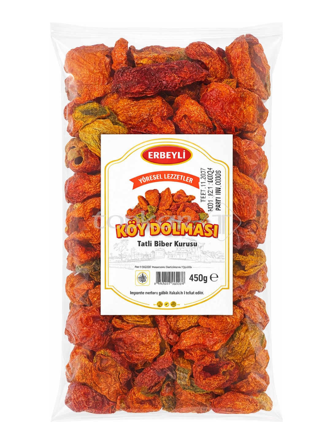 Erbeyli Getrocknete Süße Paprika 45/50 Stück – Tatlı Biber Kurusu Köy Dolması