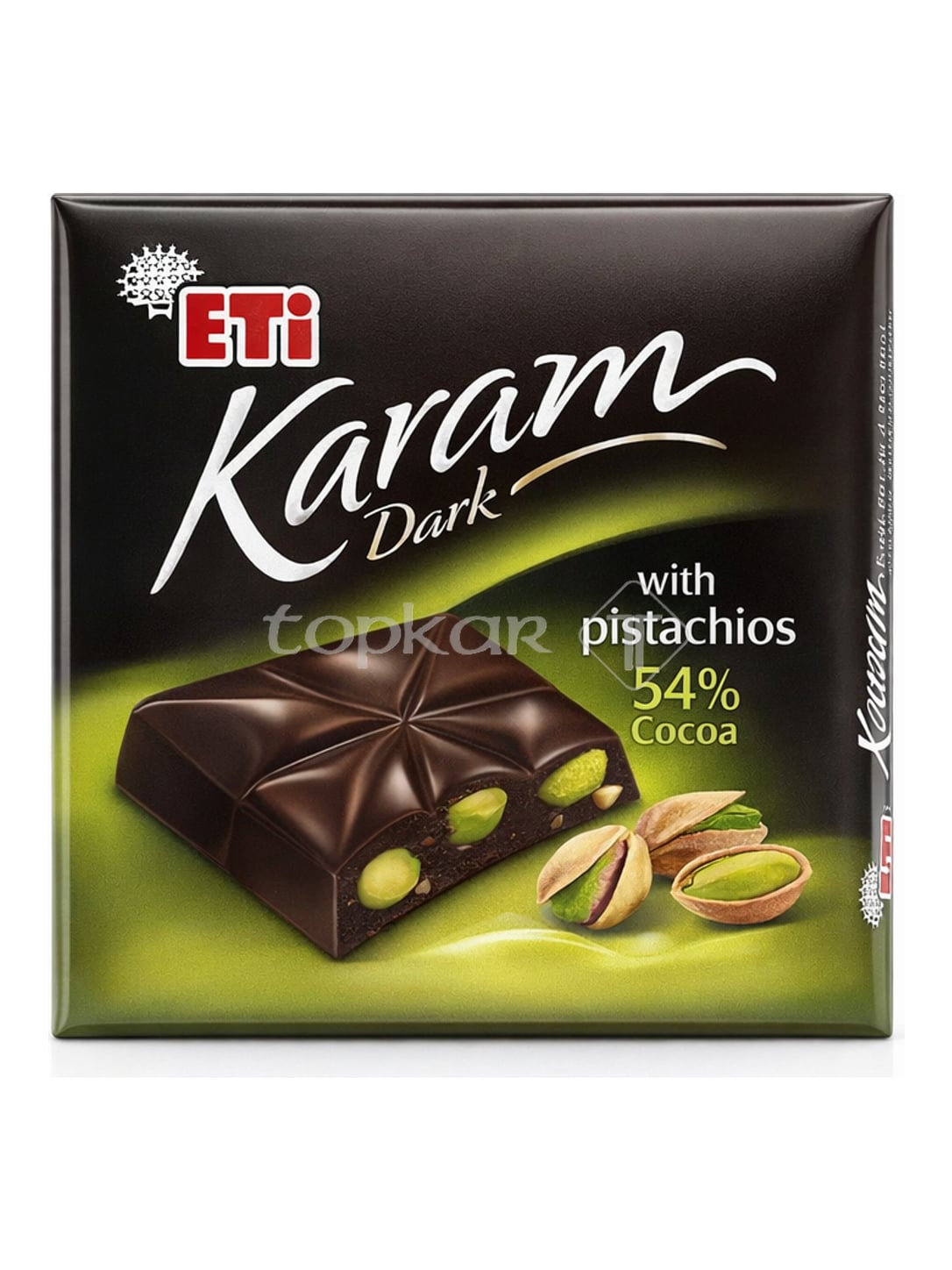Eti Karam Zartbitterschokolade mit Pistazien 60g – Dark Fıstıklı 54% Kakao Bitterschokolade