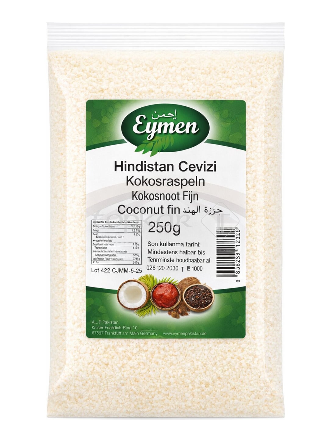 Eymen Kokosraspeln 250g – Hindistan Cevizi feine Kokosnuss
