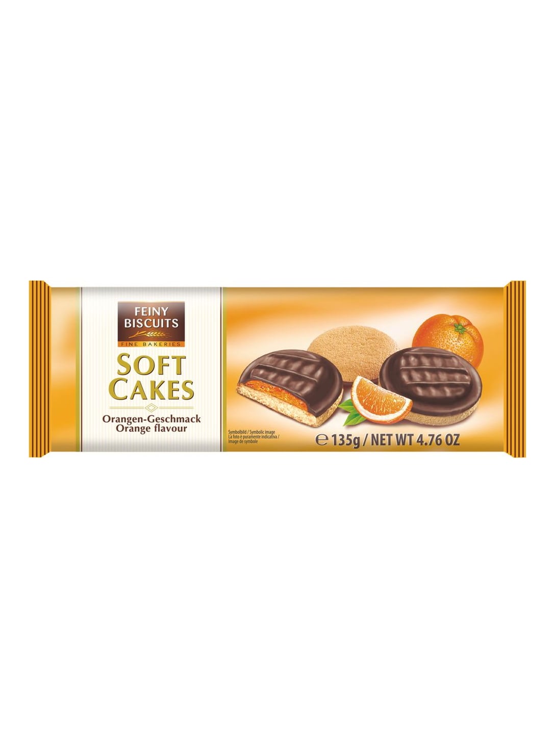 Feiny Biscuits Softcakes Orange 135g – weiche Orangenkekse mit Schokolade
