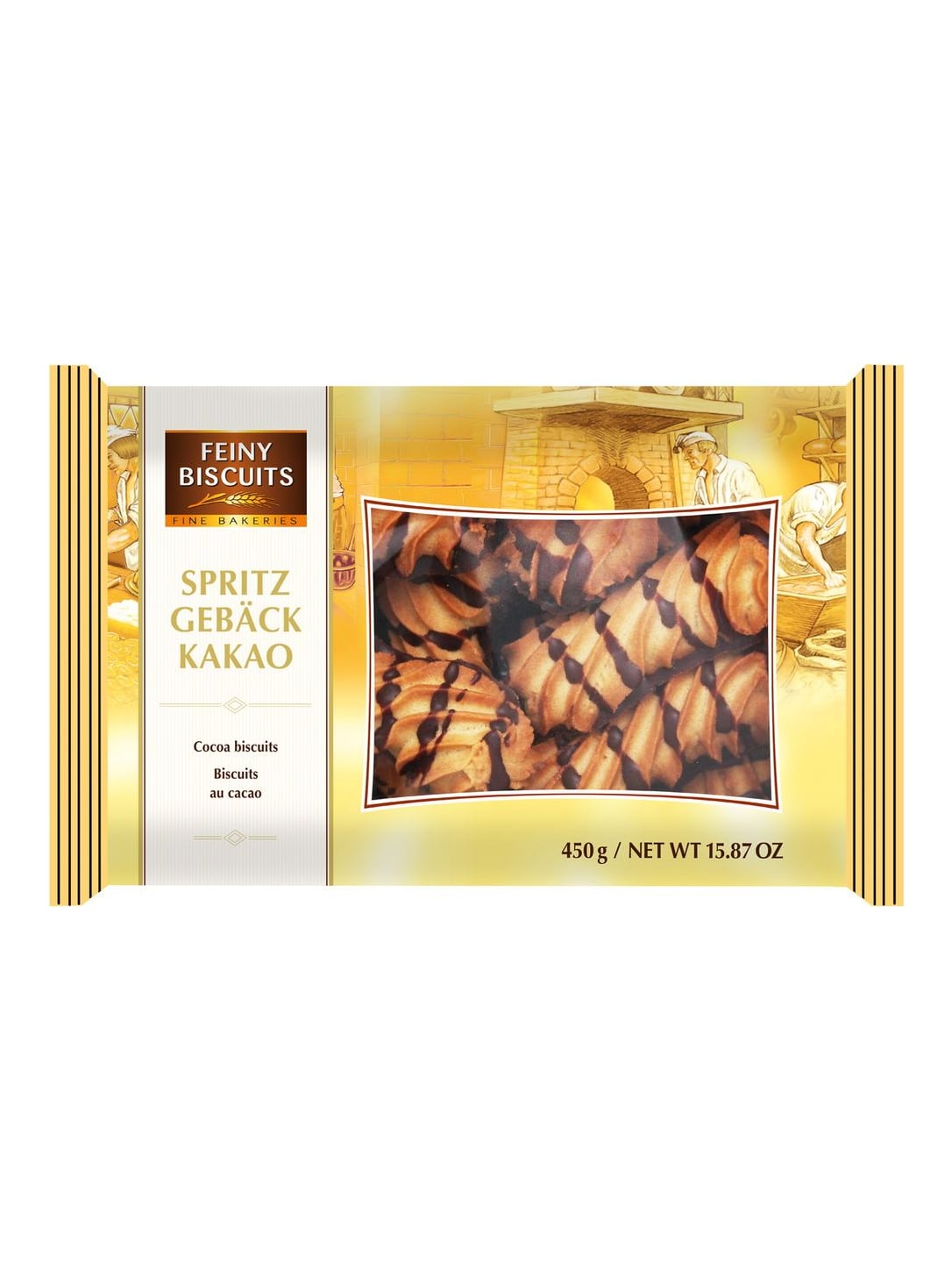 Feiny Biscuits Spritzgebäck Kakao 450g – mürbes Gebäck mit Kakaoglasur