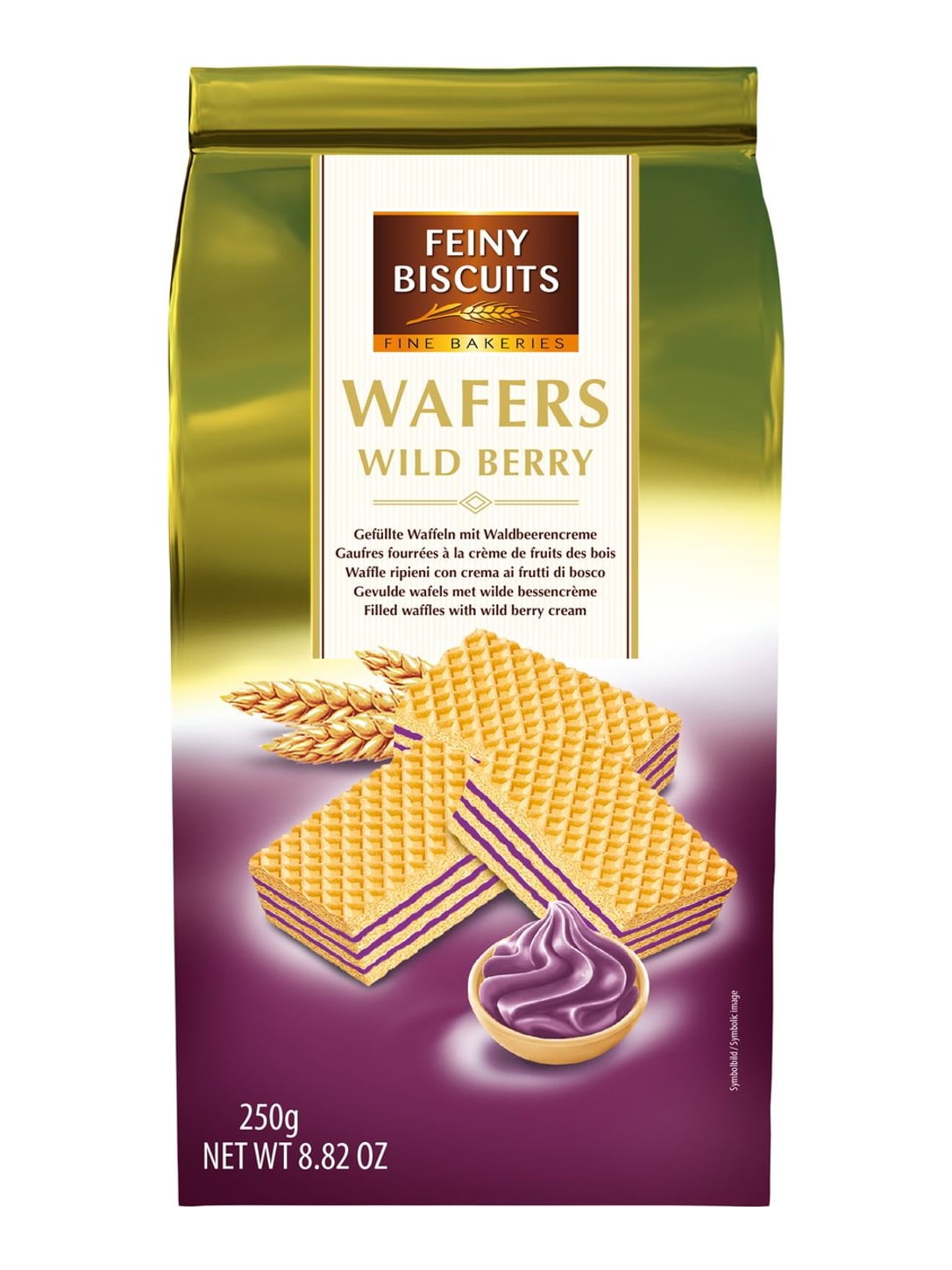 Feiny Biscuits Waffeln mit Waldbeerencreme 250g – gefüllte Waffeln Waldbeeren