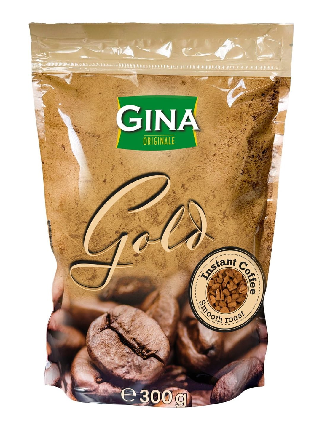Gina Instant Kaffee Gold 300g – gefriergetrockneter löslicher Kaffee