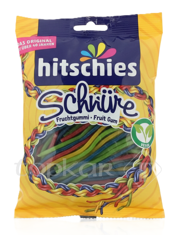 Hitschies Schnüre Bunt vegane Fruchtgummis in bunten Schnüren, fruchtig und zum Naschen geeignet