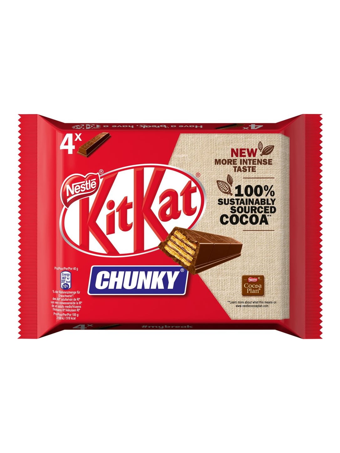 KitKat Chunky 4x40g – Schokoriegel mit Waffel und Milchschokolade