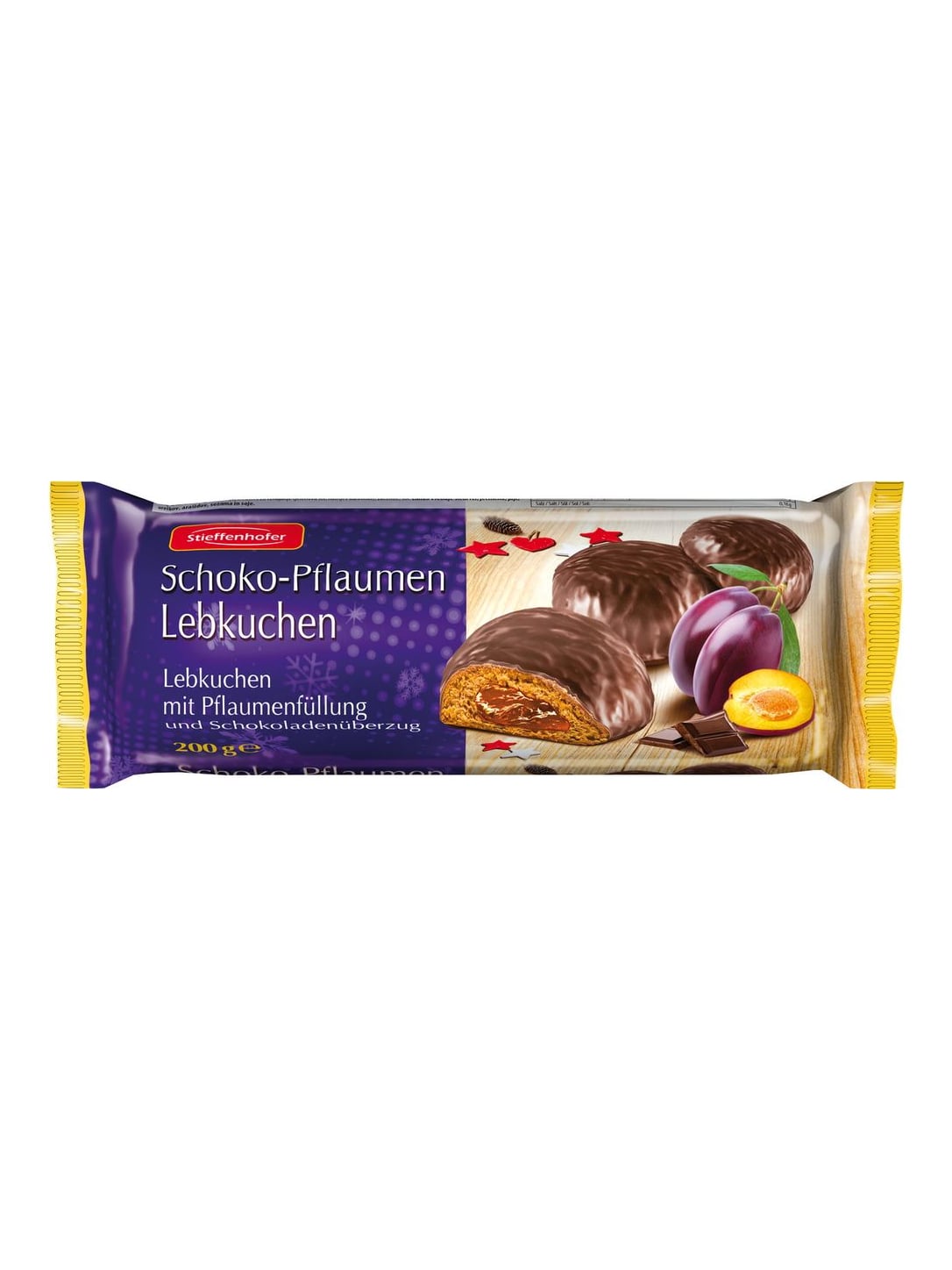 Kuchenmeister Lebkuchen Schoko-Pflaumen 200g – Schokoladenlebkuchen mit Pflaumenfüllung