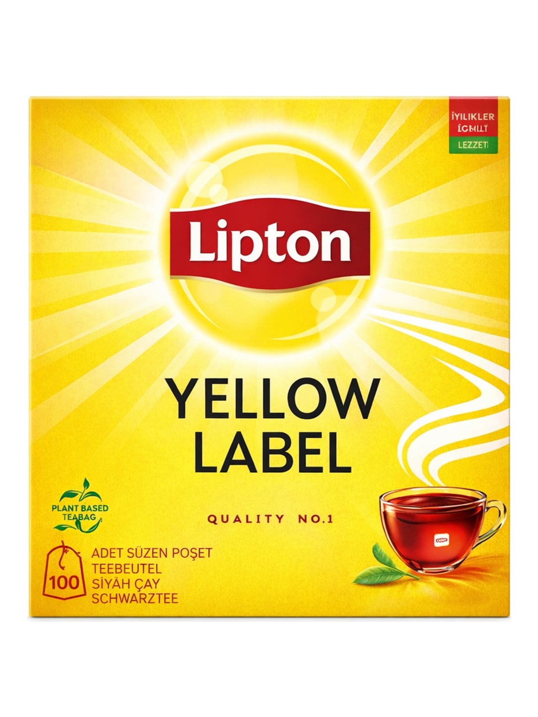 Lipton Yellow Label Schwarztee 150 g (100 Teebeutel) – Siyah Çay Rainforest Alliance
