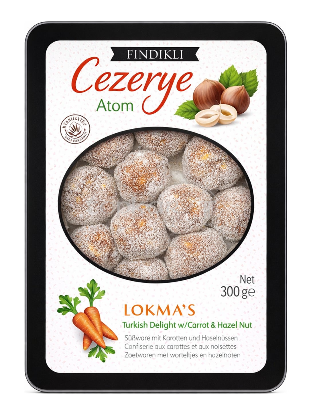 Lokma's Cezerye 300g – Fındıklı Cezerye türkische Süßigkeit mit Karotten und Haselnüssen