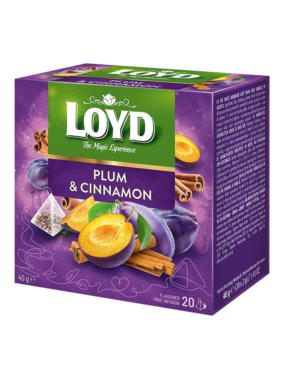 Loyd Früchtetee Pflaume & Zimt 40g – Pyramidenbeutel Tee Pflaume Zimt