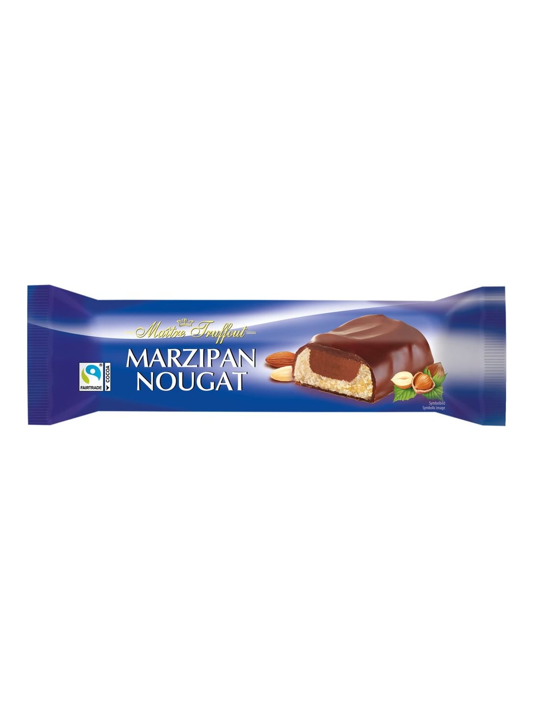 Maître Truffout Marzipan-Nougatriegel 75g – Riegel mit Milchschokolade und Mandeln