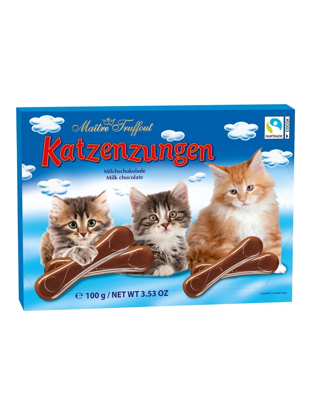 Maître Truffout Milchschokolade Katzenzungen 100g – Chocolate Cat Tongues