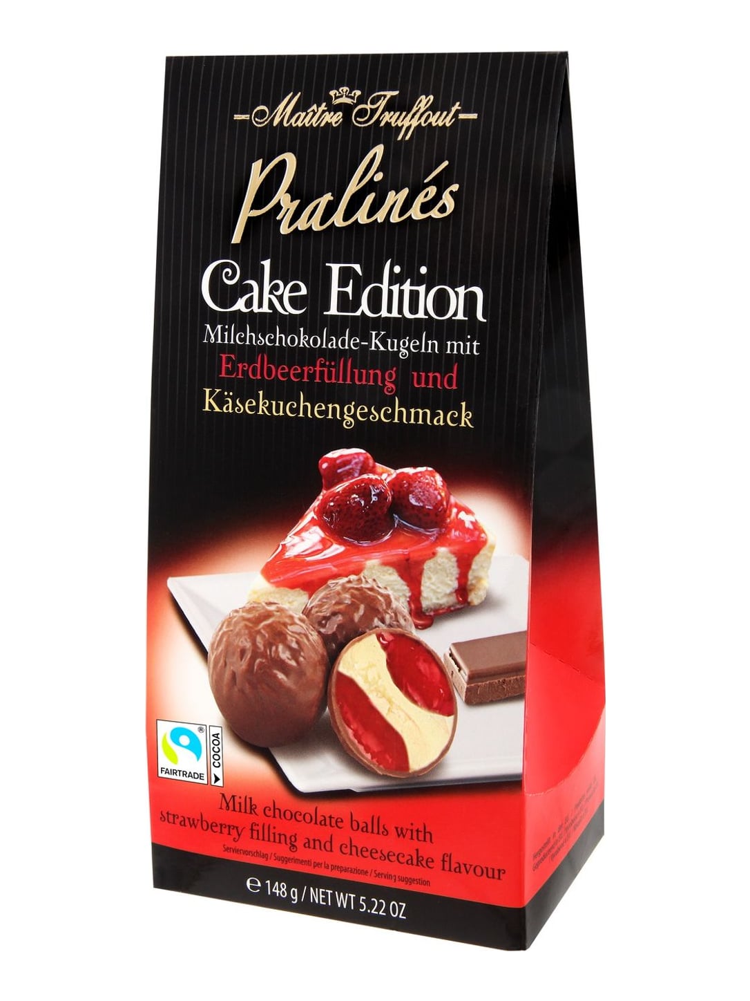 Maître Truffout Pralinen Cake Edition 148g – Erdbeere & Käsekuchen Milchschokolade