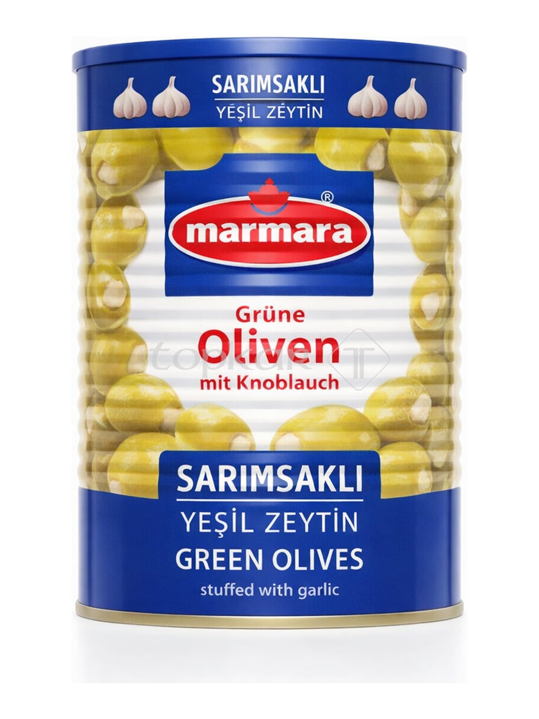 Marmara Grüne Oliven mit Knoblauch 800g – Sarımsaklı Yeşil Zeytin