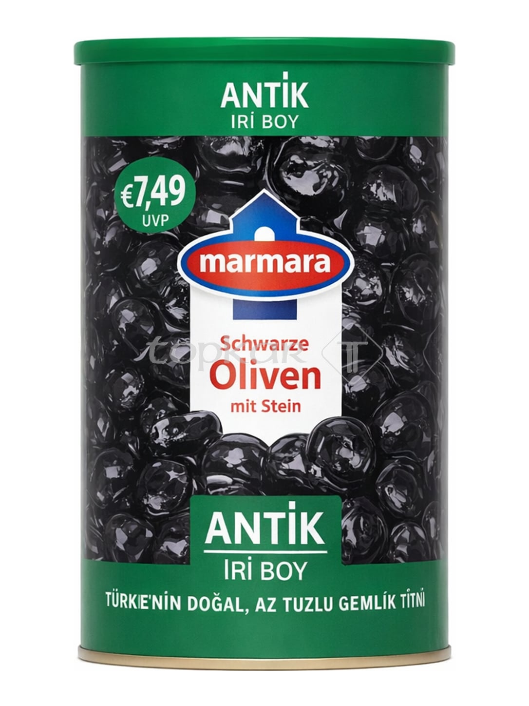 Marmara Schwarze Oliven mit Stein Antik İri Boy 1300g – Çekirdekli Gemlik Zeytini