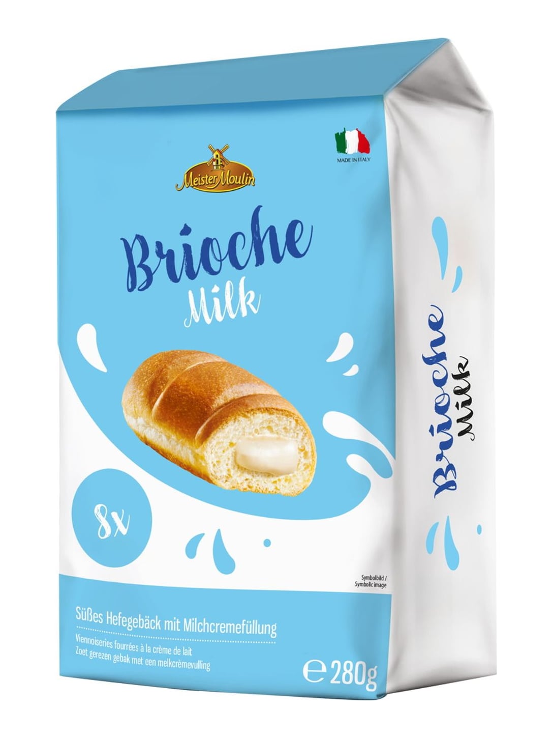 Meister Moulin Brioches mit Milchcremefüllung 280g – italienisches süßes Hefegebäck
