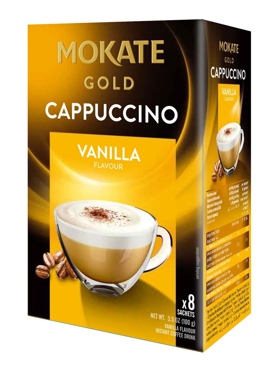 Mokate Cappuccino Gold Vanille 100g – löslicher Instant-Cappuccino mit Vanille