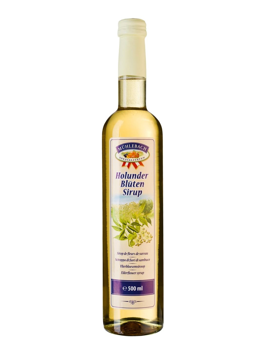 Mühlebach Holunderblütensirup 0,5 l – Holunderblüten Fruchtsirup aus Österreich