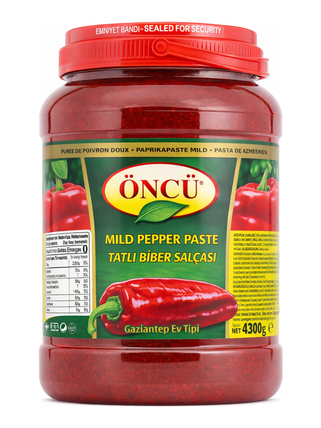 Öncü Tatlı Biber Salçası 4300g – Milde Paprikaste Gaziantep Ev Tipi